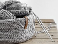 mxliving Crocheted Knitting Stitch Basket